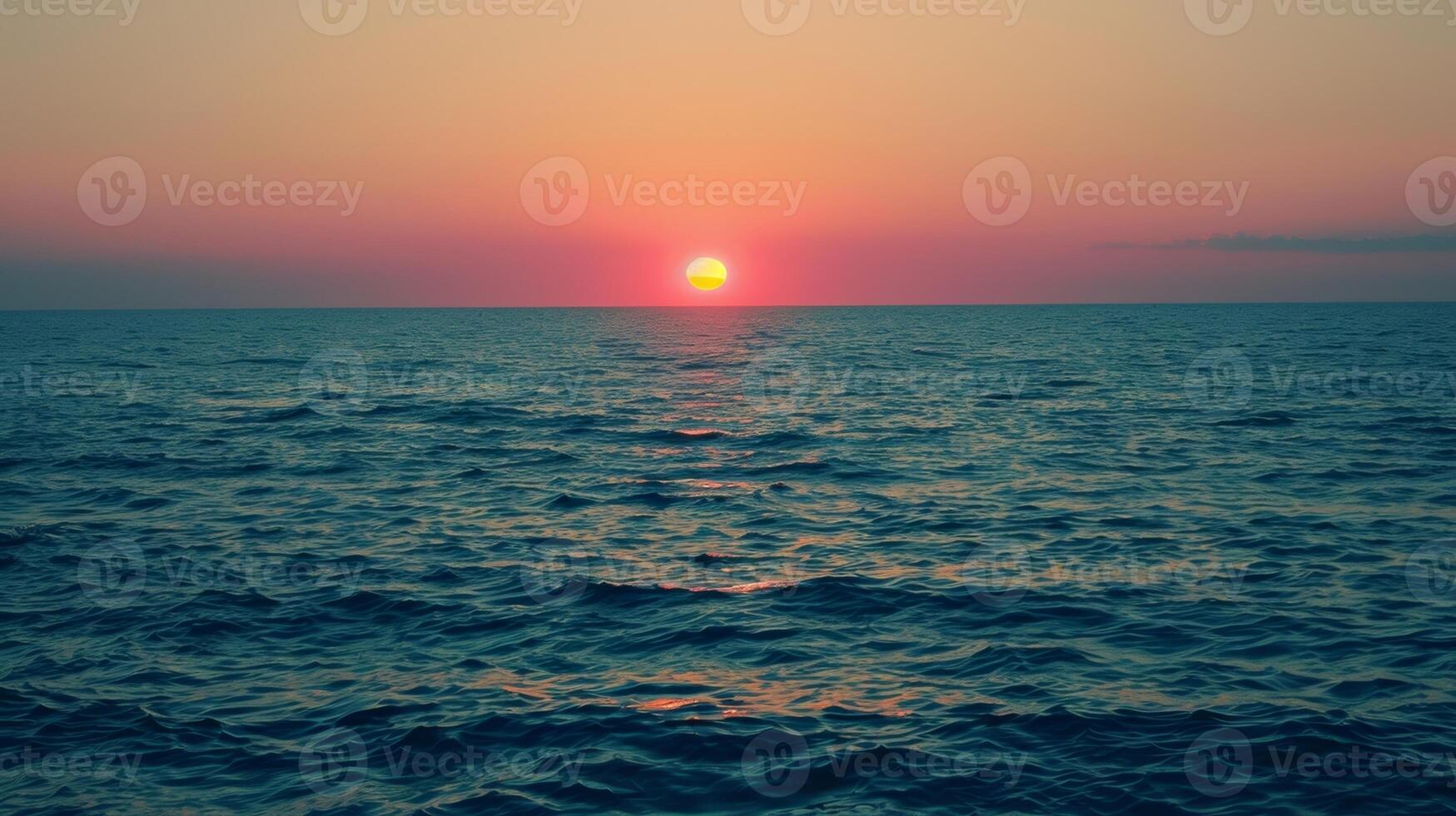 A slowmoving sunset over a calm ocean symbolizing the gradual decline of cognitive abilities in older age photo