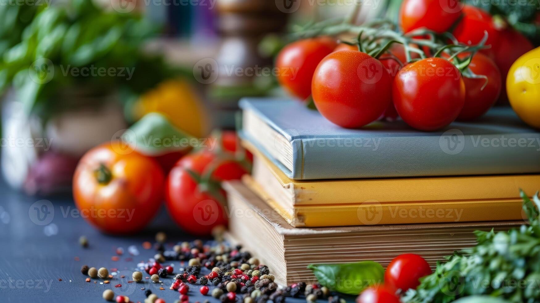 A stack of recipe books focused on brainhealthy meals highlighting the importance of incorporating variety and creativity into a nutrition plan photo