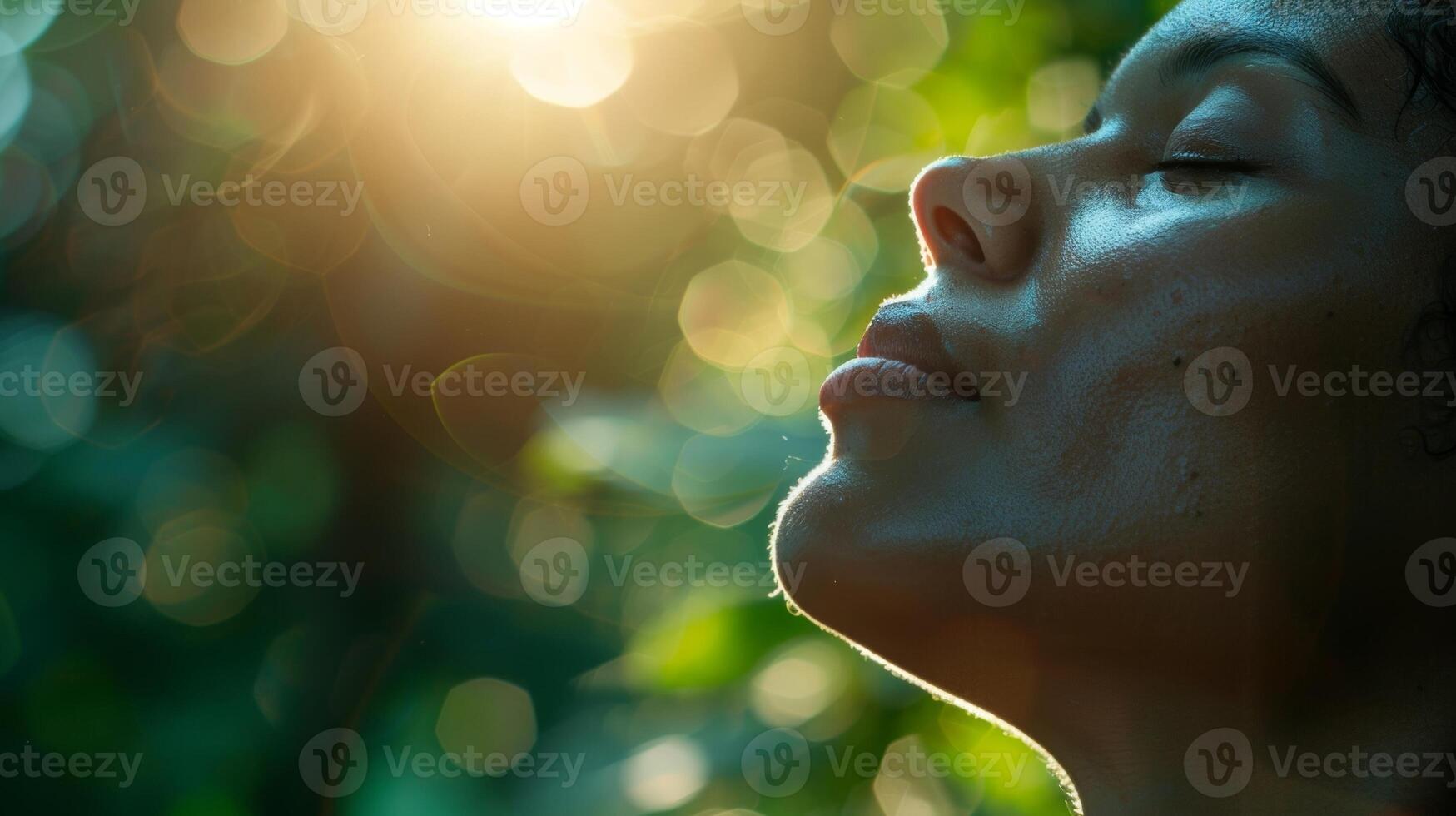 A person practicing deep breathing to reduce stress and enhance their memory recall abilities photo