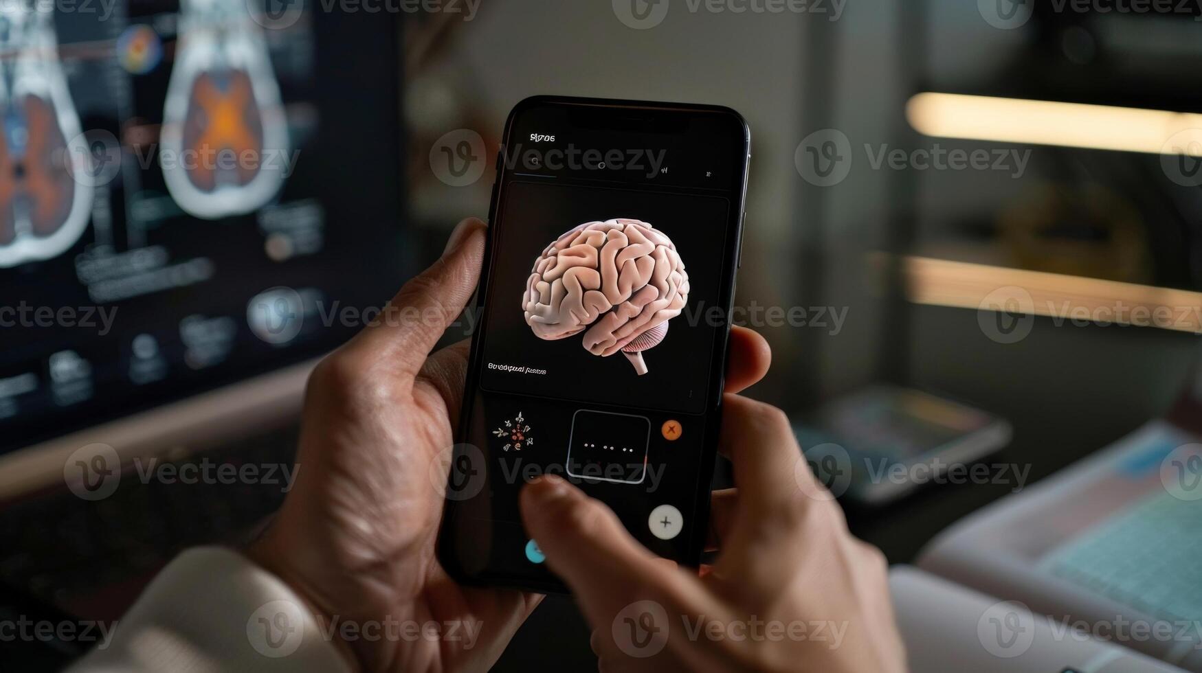 A personalized brain training game being played on a smartphone highlighting the use of technology in creating individualized health plans photo