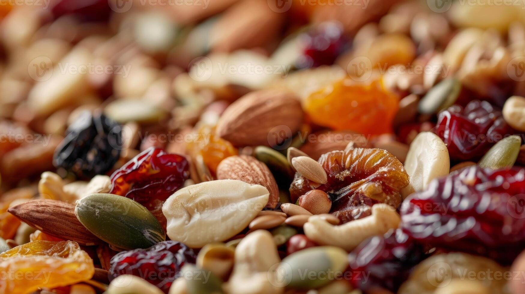A homemade trail mix with dried fruit nuts and seeds showcasing a nourishing and convenient brainboosting snack option photo