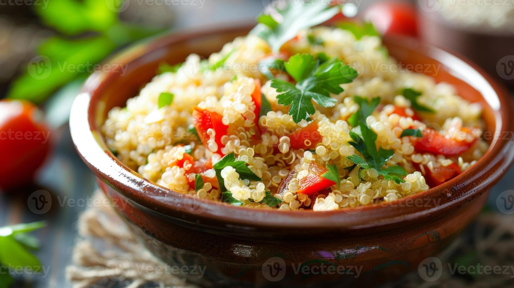 A bowl of quinoa highlighting the importance of incorporating whole grains and complex carbohydrates in a brainhealthy diet photo