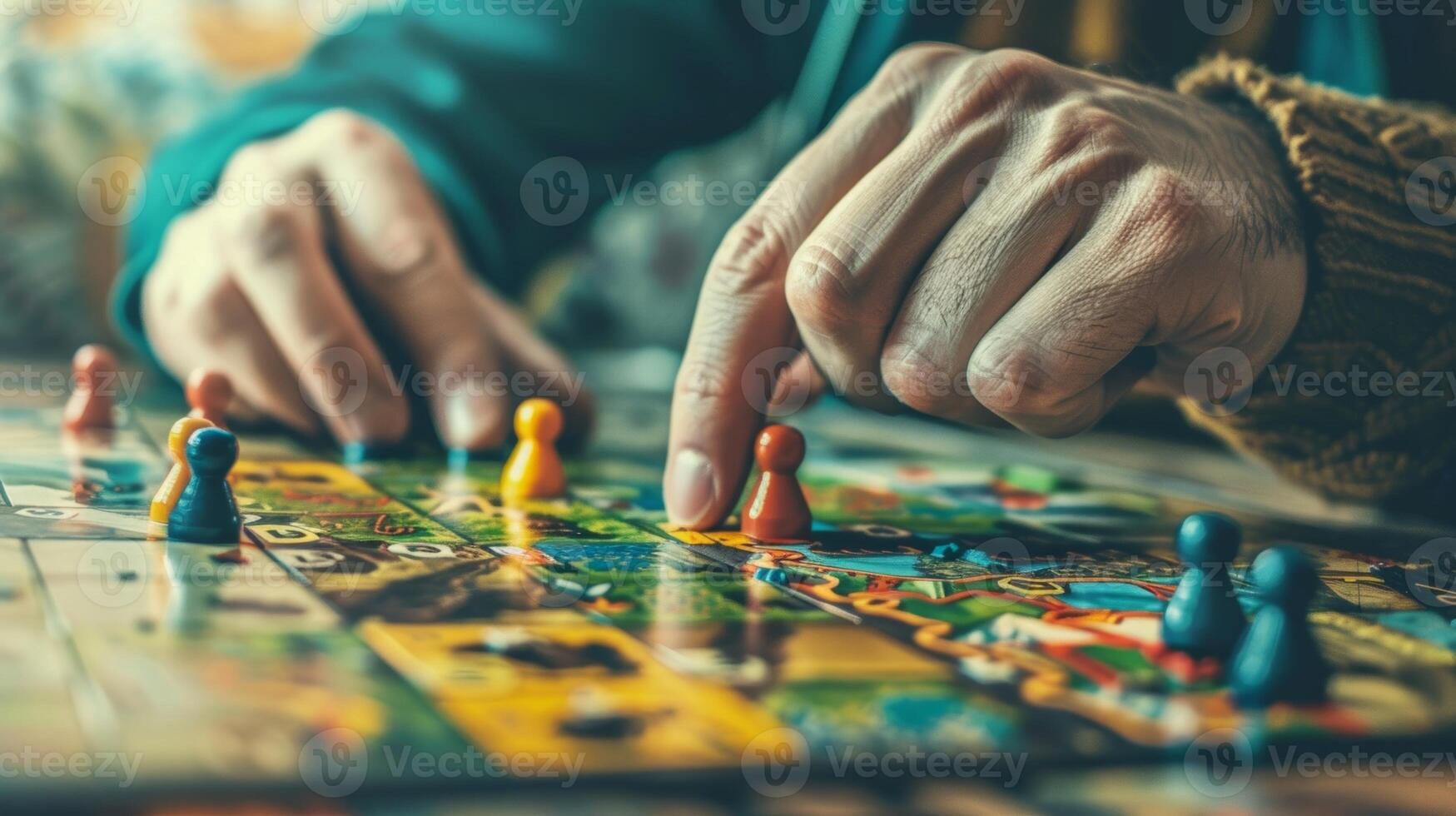 A person using a board game to exercise their strategic thinking and decisionmaking skills photo