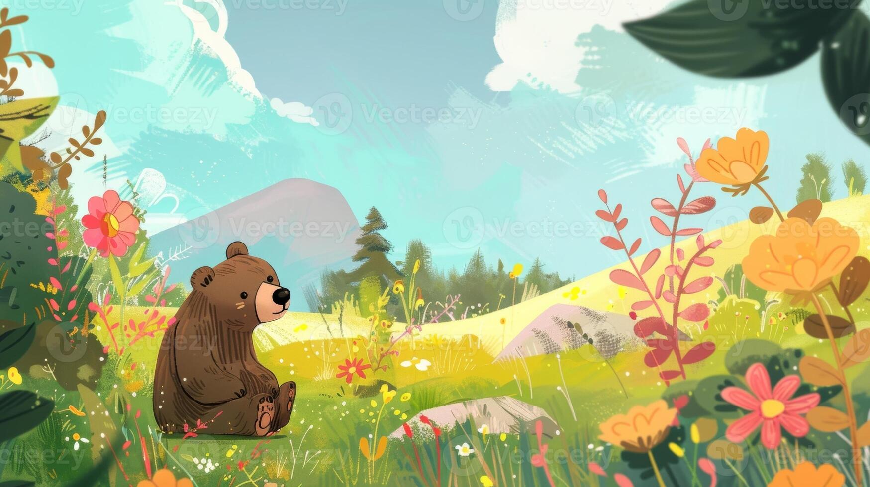 A screenshot from a digital interactive storybook featuring audio prompts and singalong songs to engage memory and auditory skills photo