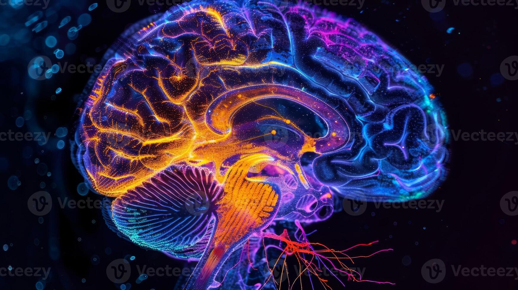 A brain imaging scan showing increased activity in the area associated with positive thinking and selfesteem after practicing daily affirmations photo