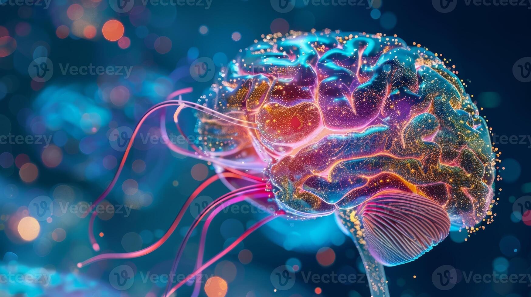 A detailed illustration of the basal ganglia highlighting its role in motor control and procedural learning photo