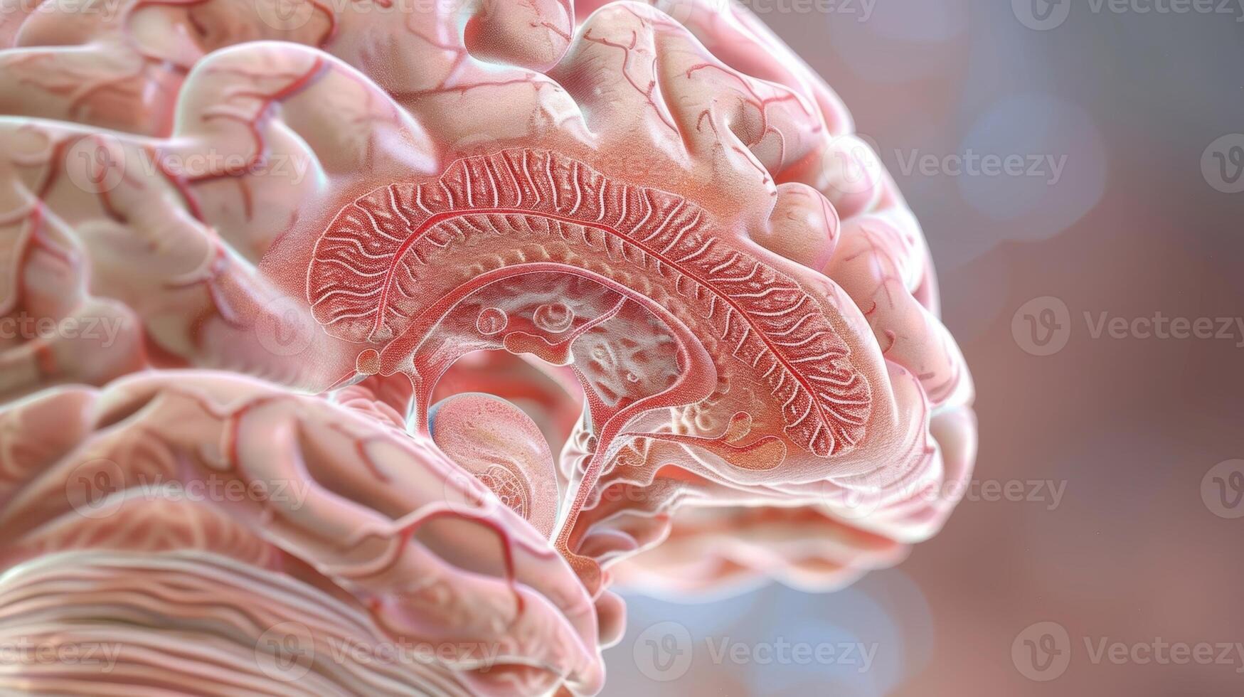 A closeup illustration of the cerebellum highlighting its role in coordinating movement and balance photo