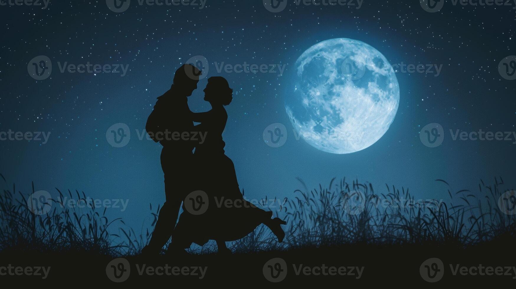 An elderly couple dancing in the moonlight representing the benefits of a regular sleep schedule in maintaining energy and vitality in old age photo