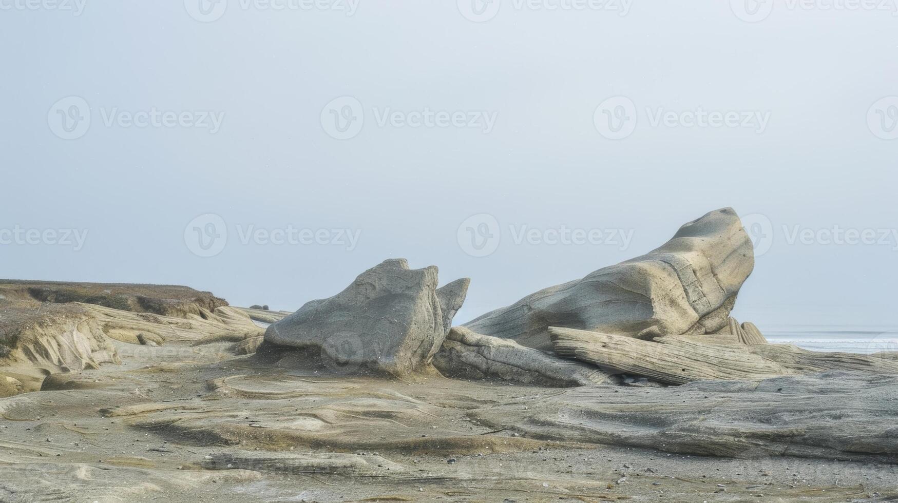 A symphony of shapes and sizes these windcarved rocks stand as a testament to the forces of nature photo
