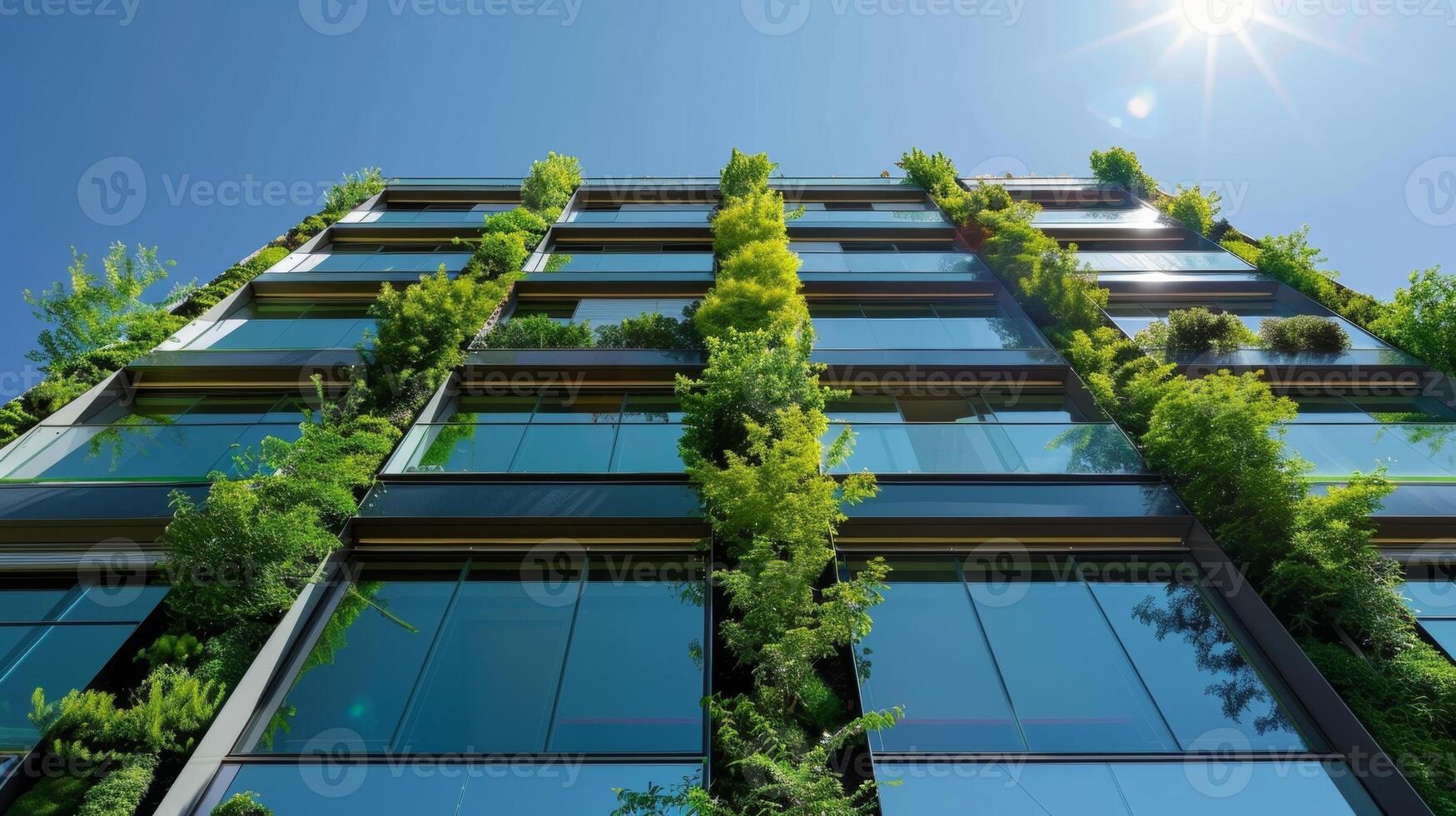 The architect points out the sustainable elements of the building highlighting the use of ecofriendly materials and energysaving systems photo