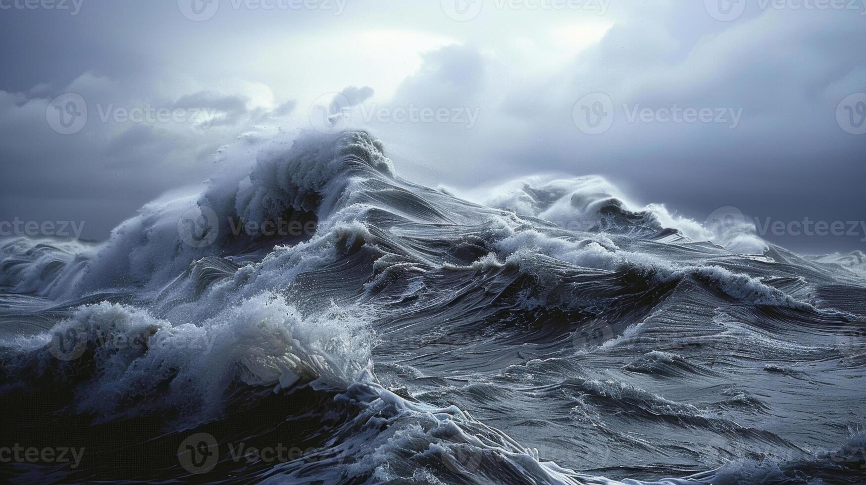 The ocean churns with an onslaught of rogue waves during a particularly treacherous storm photo