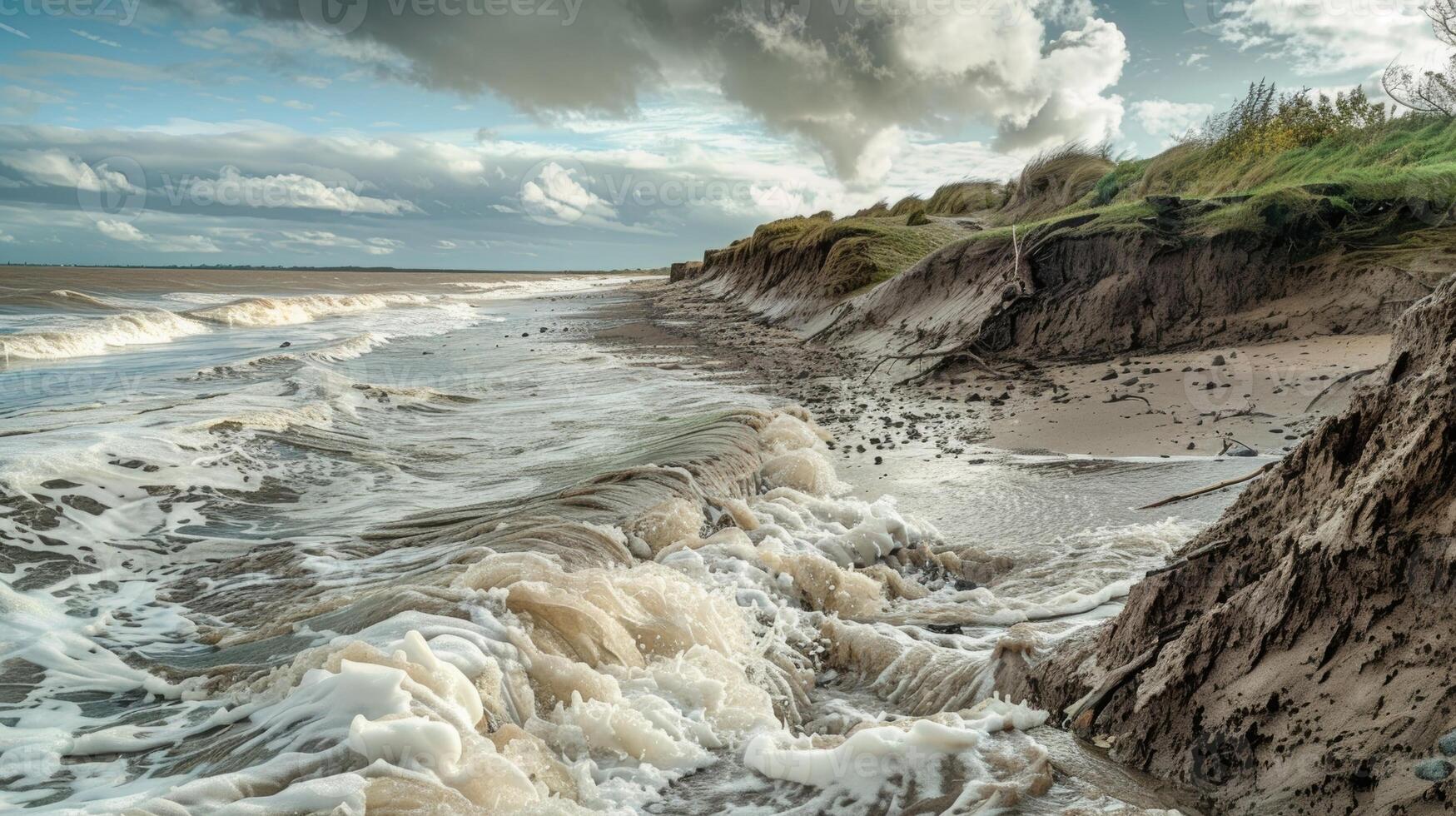 The bore tide leaves behind a trail of destruction reshaping the landscape with each passing wave photo