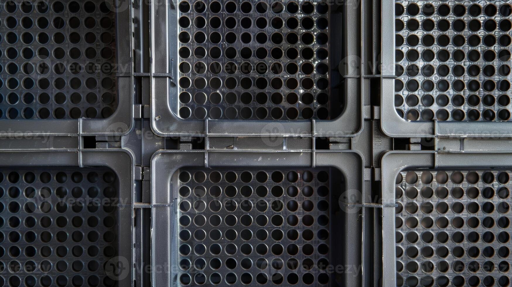 The unique gridlike pattern of this crates textured plastic creates a geometric and modern aesthetic photo