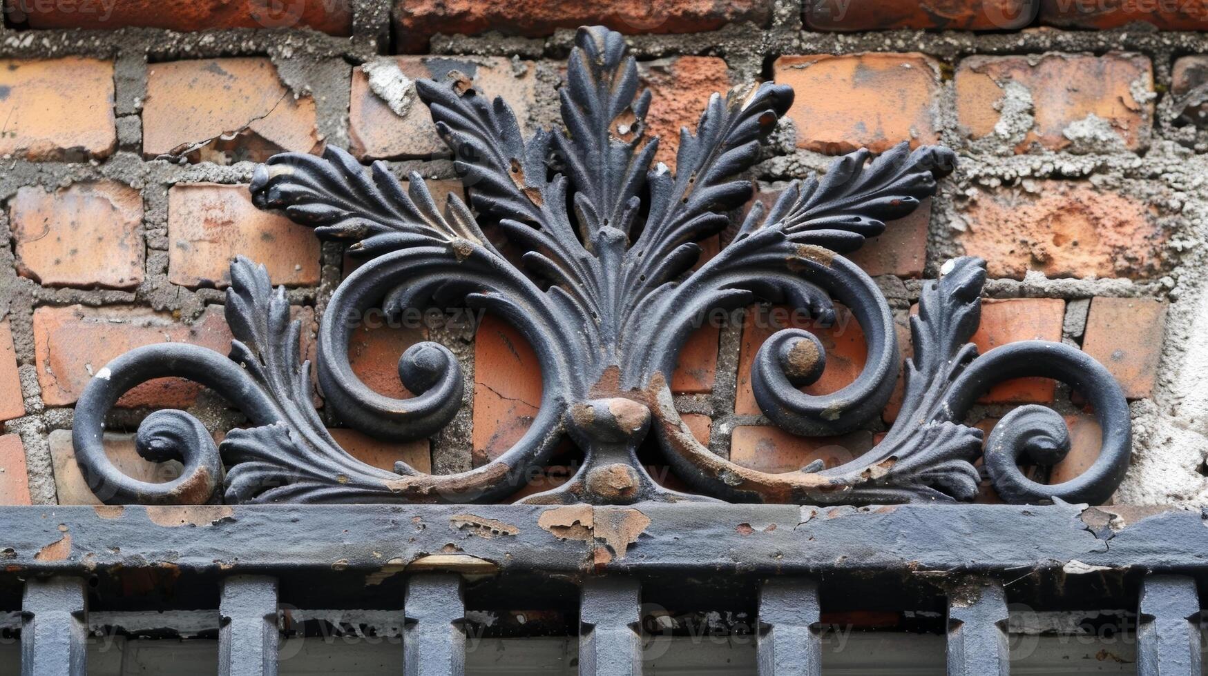 A closeup of the handcrafted ironwork on the buildings gates showcasing the level of detail and skill that went into creating this architectural feature photo