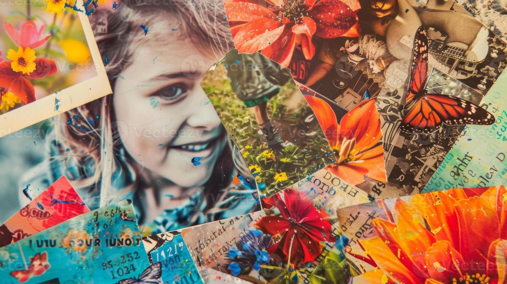 A collage of colorful memories captured in photos and dates