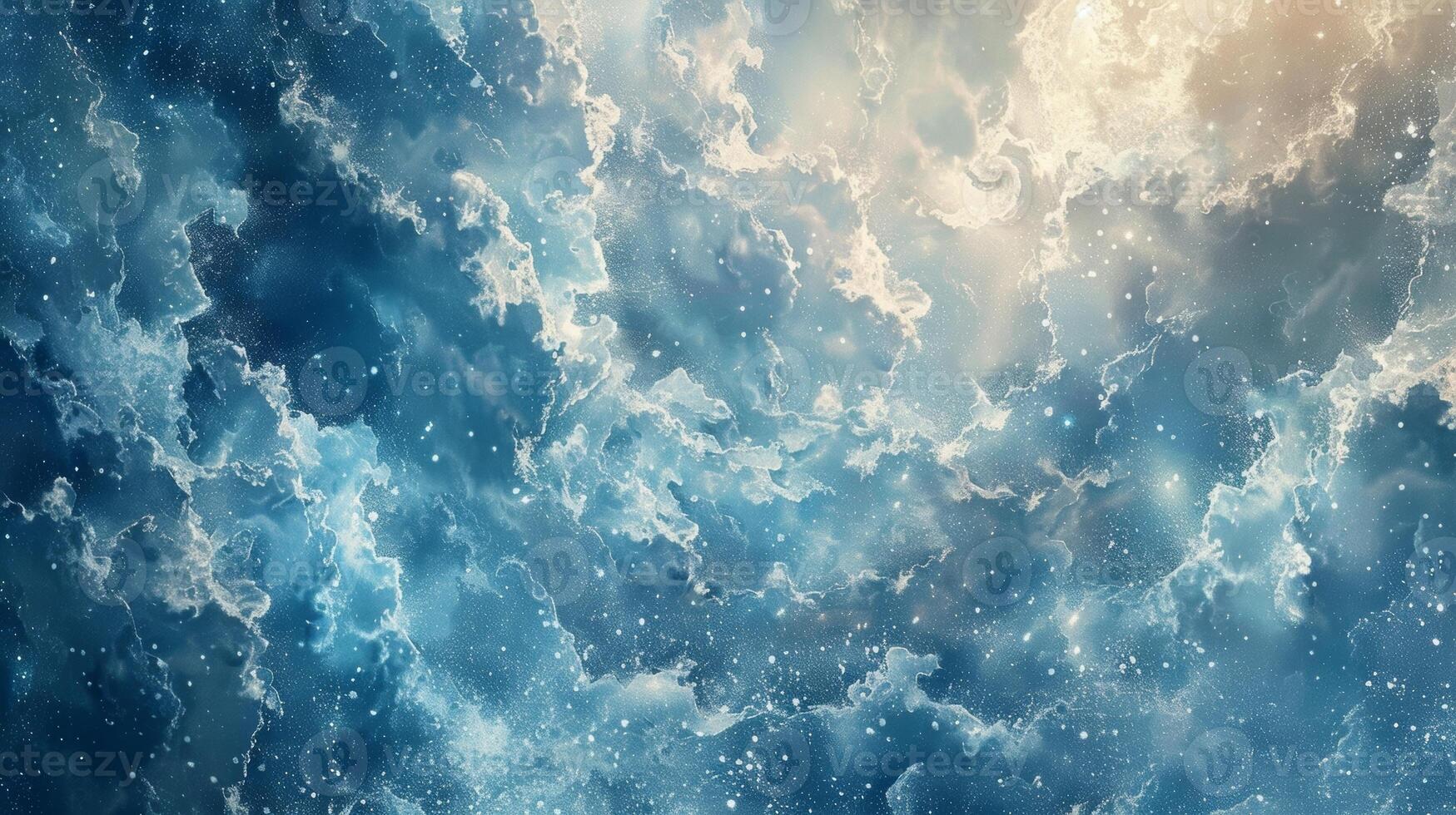The sky takes on an otherworldly hue as the diamond dust cloud looms casting a frosty glow over the entire scene photo