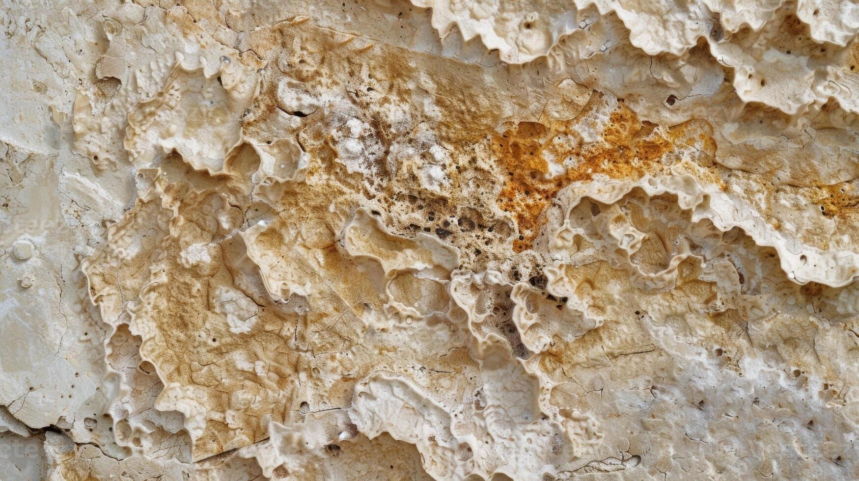 In this closeup multiple rough limestone surfaces are fused together creating a gnarled and textured appearance photo