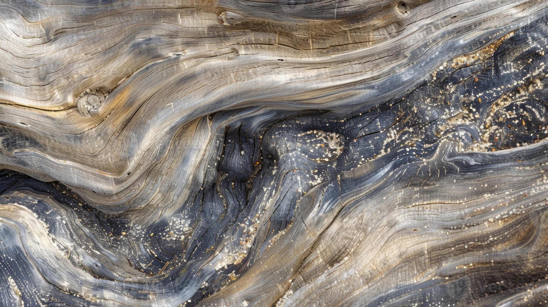 Smooth and polished by the relentless tides this driftwood has a sleek and glossy texture that belies its rough beginnings photo