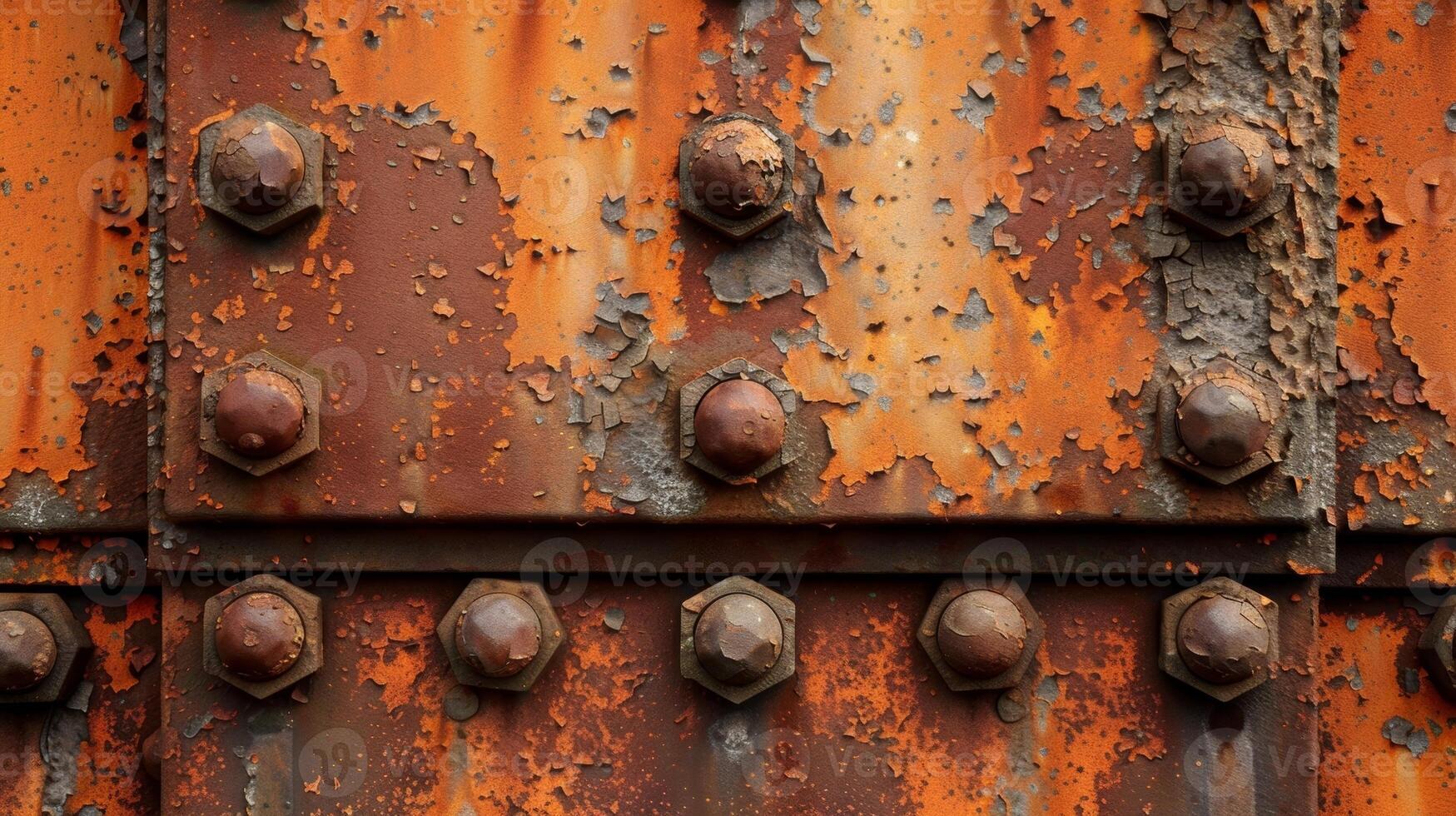 Rusted rivets The rivets holding the steel beams together have also succumbed to rust with flakes of orangebrown coating the metal photo