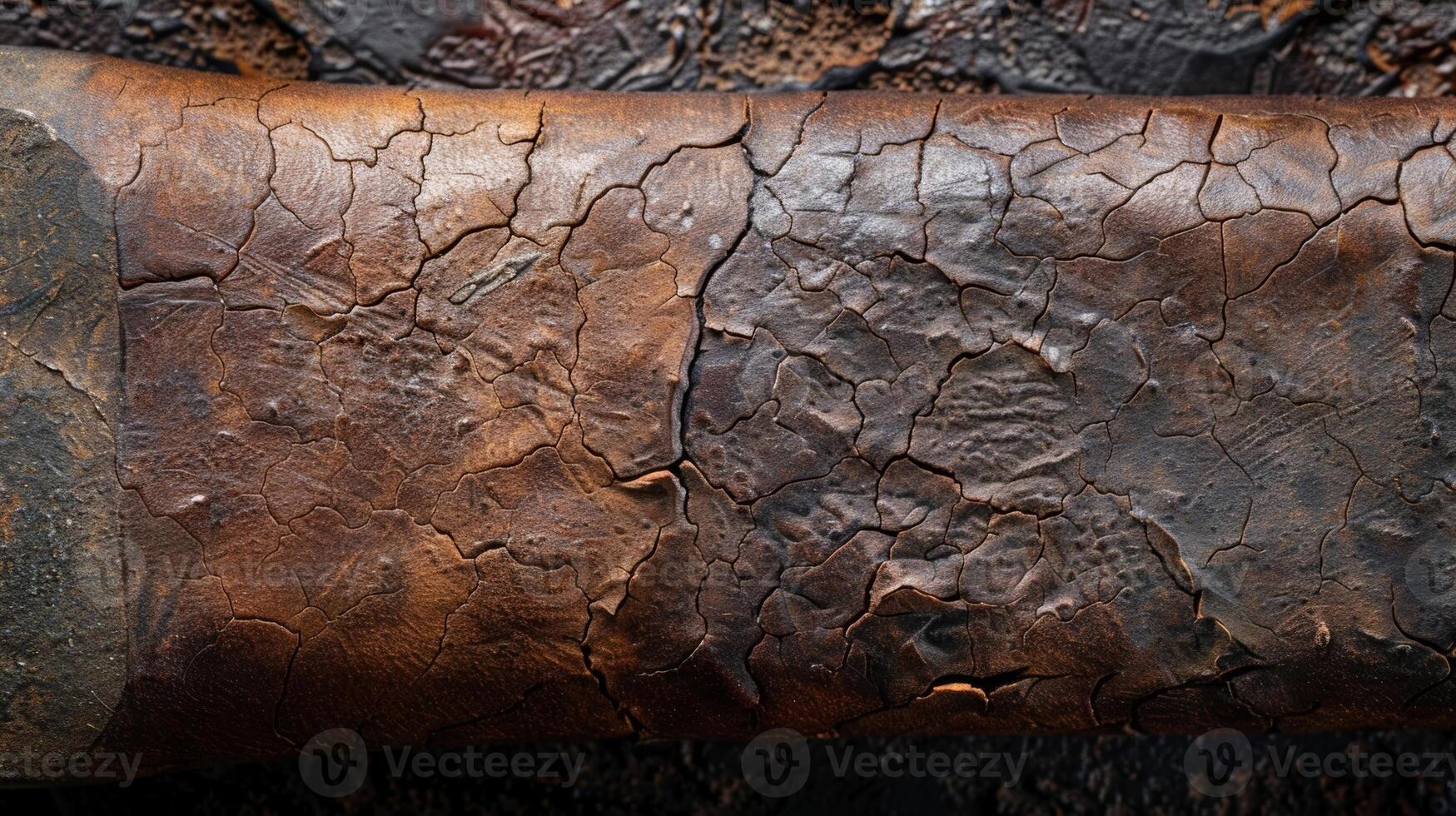 The rough texture of a leather tool handle worn down from being repeatedly gripped with sweaty hands photo