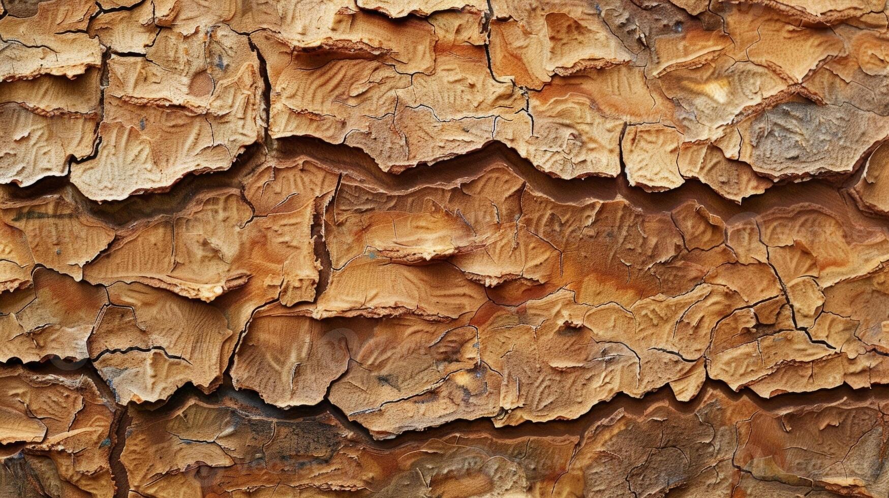 The co sandpaper bears a striking resemblance to tree bark with its rough and porous surface featuring deep ridges and grooves photo