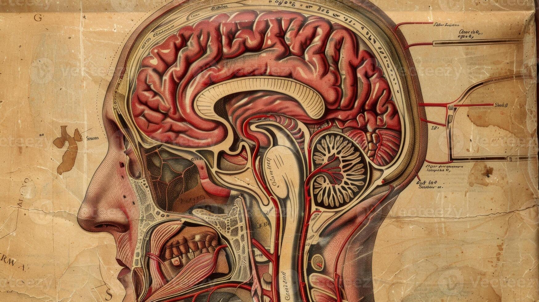 An indepth depiction of the ventricles showing their function in producing and circulating cerebrospinal fluid photo