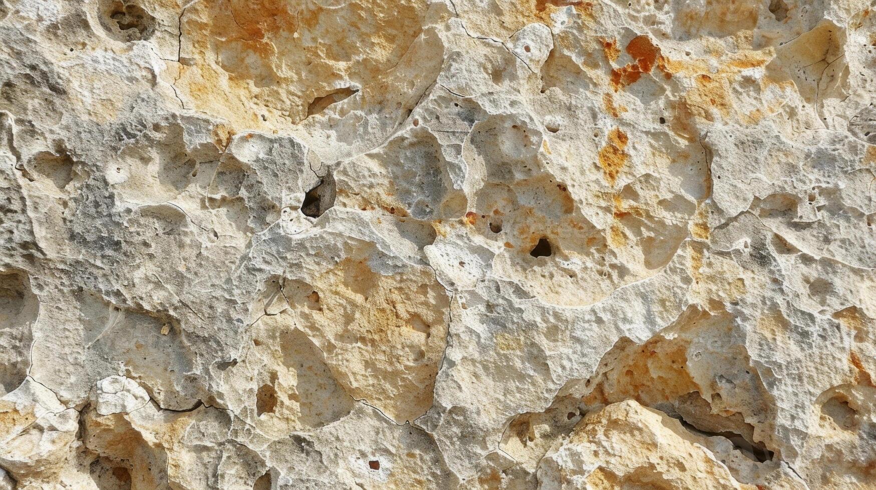The texture of rough limestone feels co and porous with small holes tered throughout photo