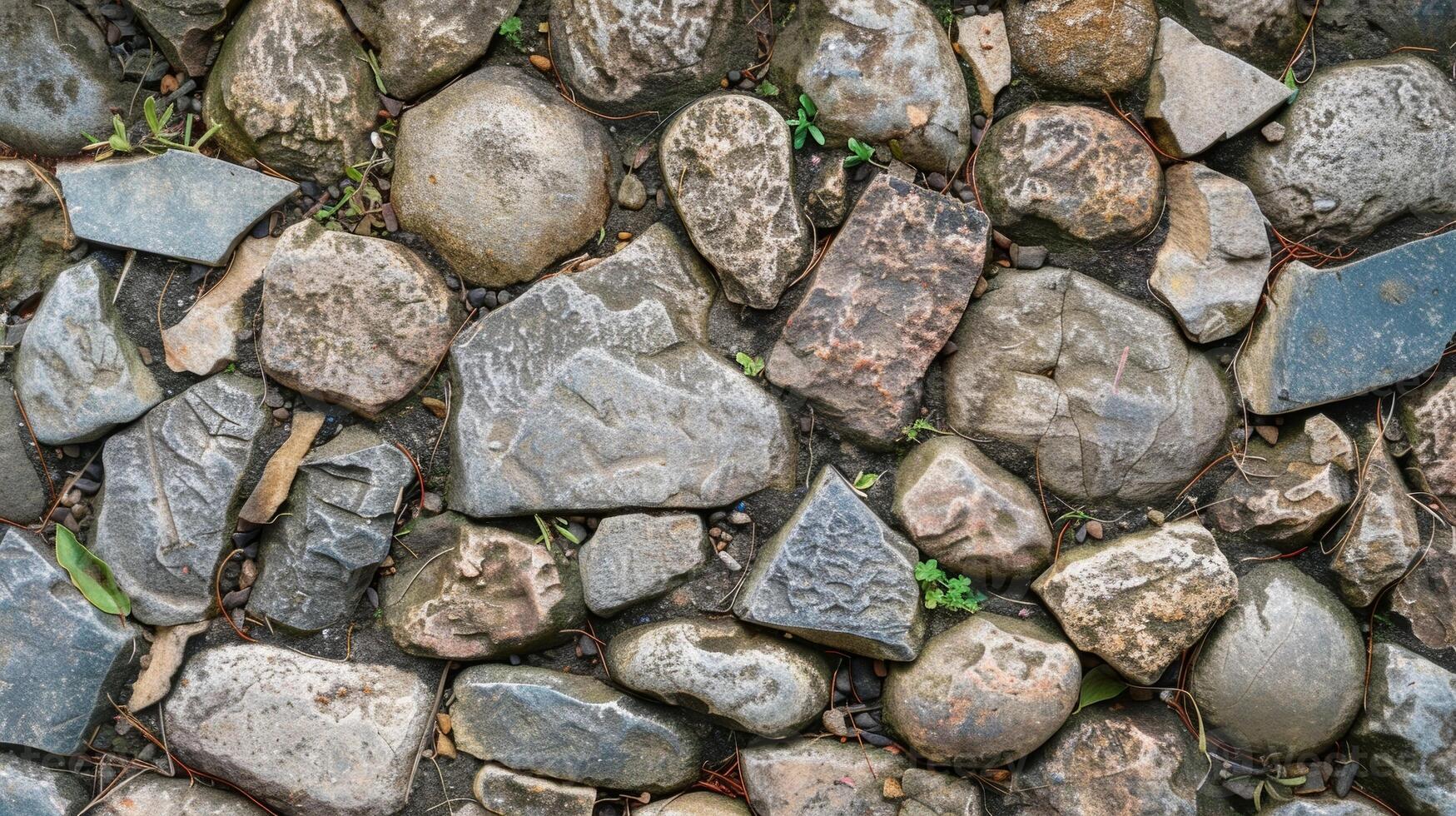 The worn pebbles of this path show years of foot traffic with cracks and chips adding character to the texture photo