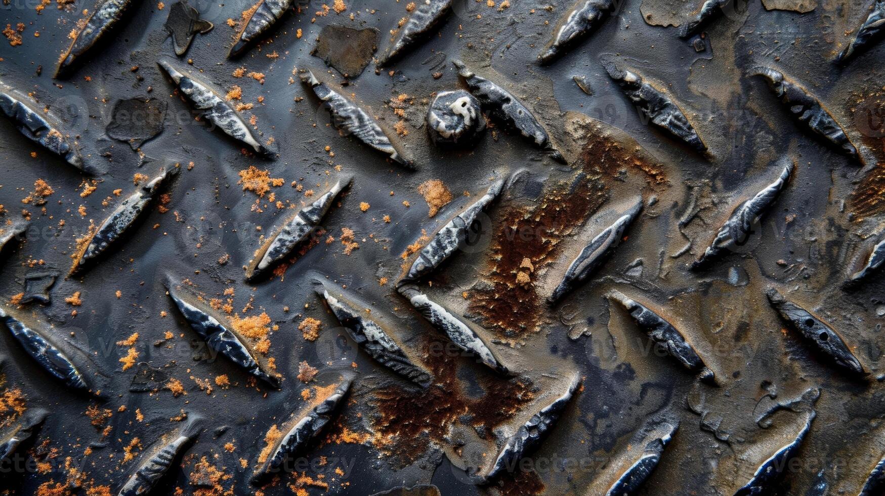 The rough gritty texture of this diamond plate metal evokes a sense of strength and durability photo