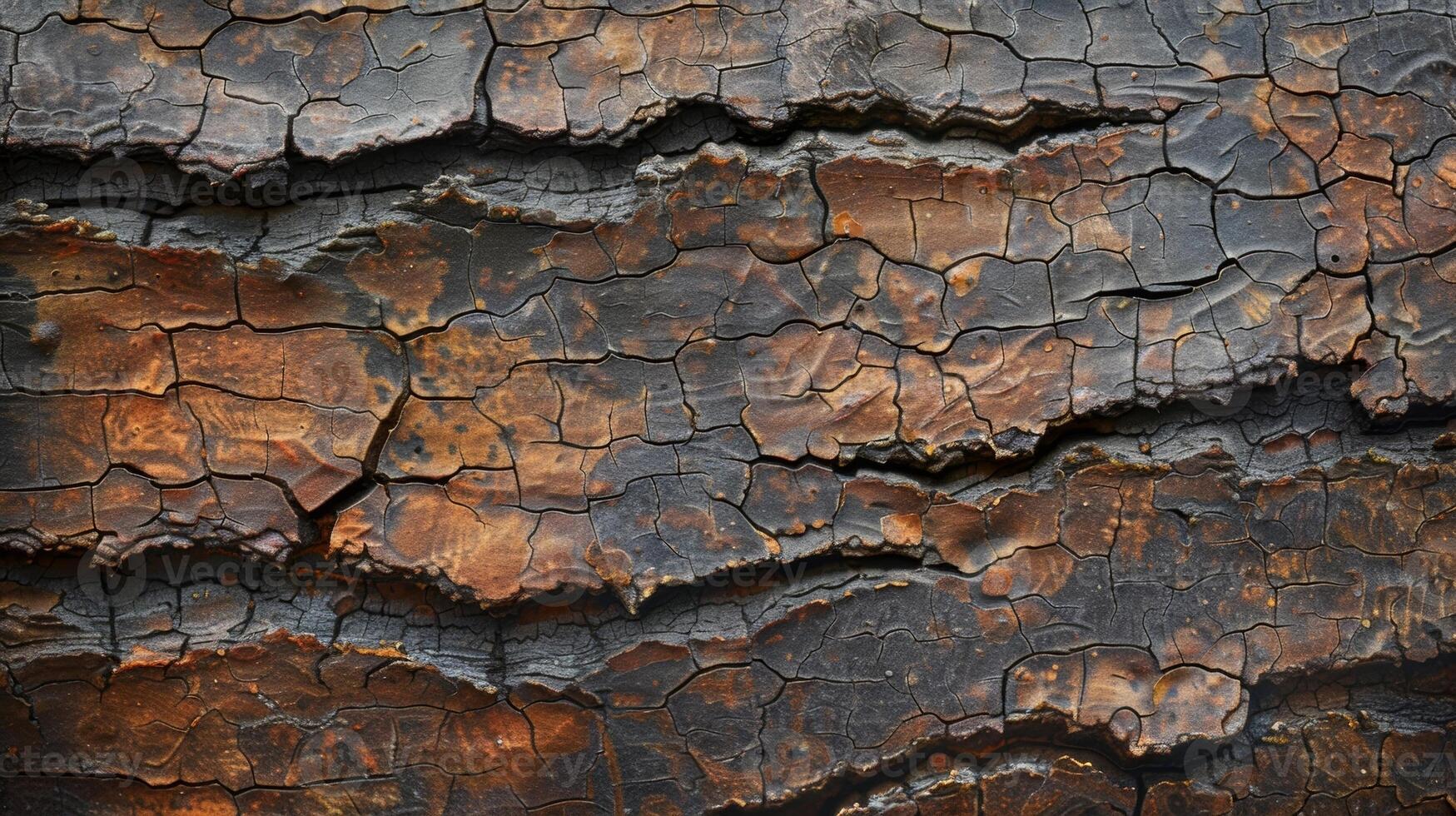 A mottled and uneven surface reminiscent of aged tree bark with a rich warm patina that speaks of countless hands and fingers its contours photo