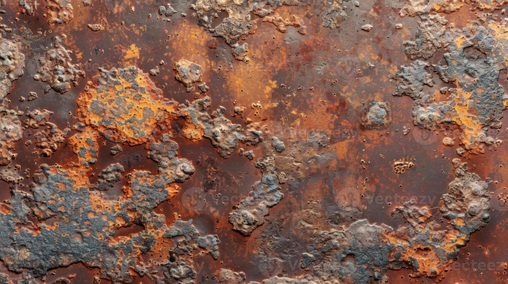 The metallic copper flakes off easily revealing a rough and grainy rust layer underneath photo