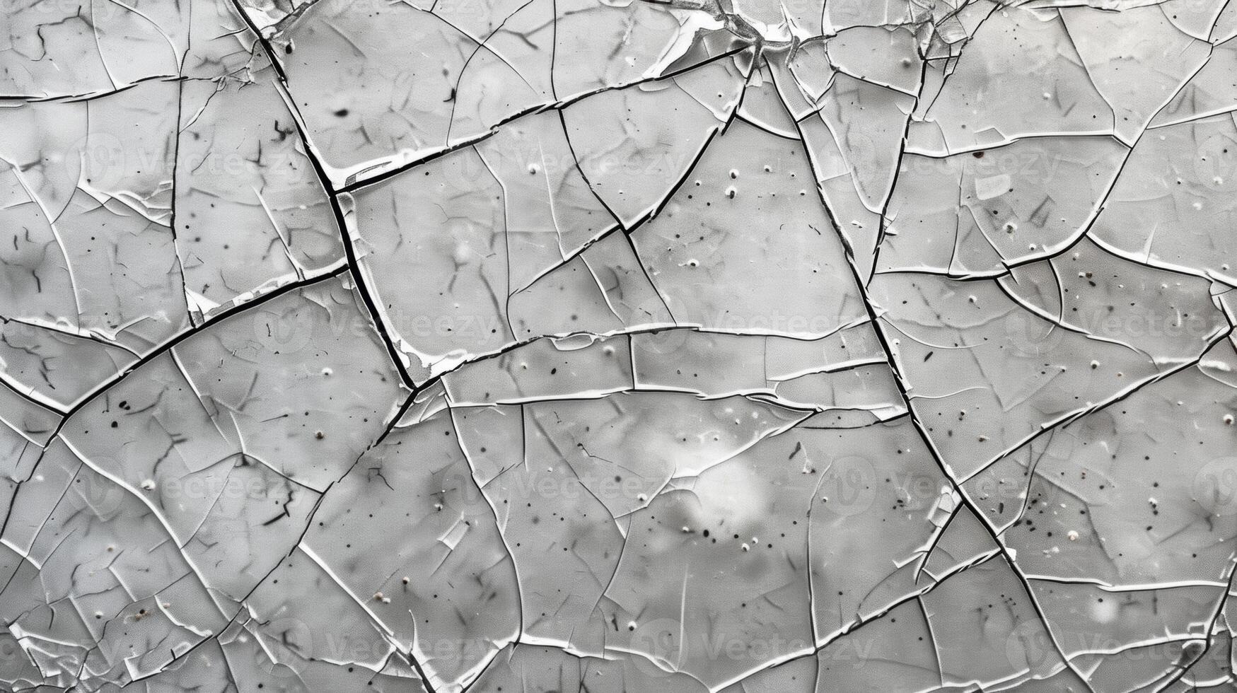 Cracked Surface The surface of this scratched plastic displays a network of thin jagged cracks giving it a delicate and fragile look photo