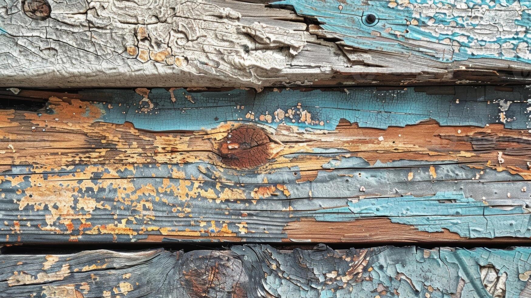 Faded and splintered the once vibrant colors of these wooden beams have faded leaving behind a muted and weathered palette photo