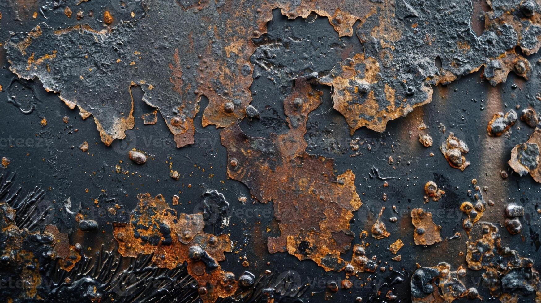 A worn metal plate its surface coated in a thick layer of grease and oil photo