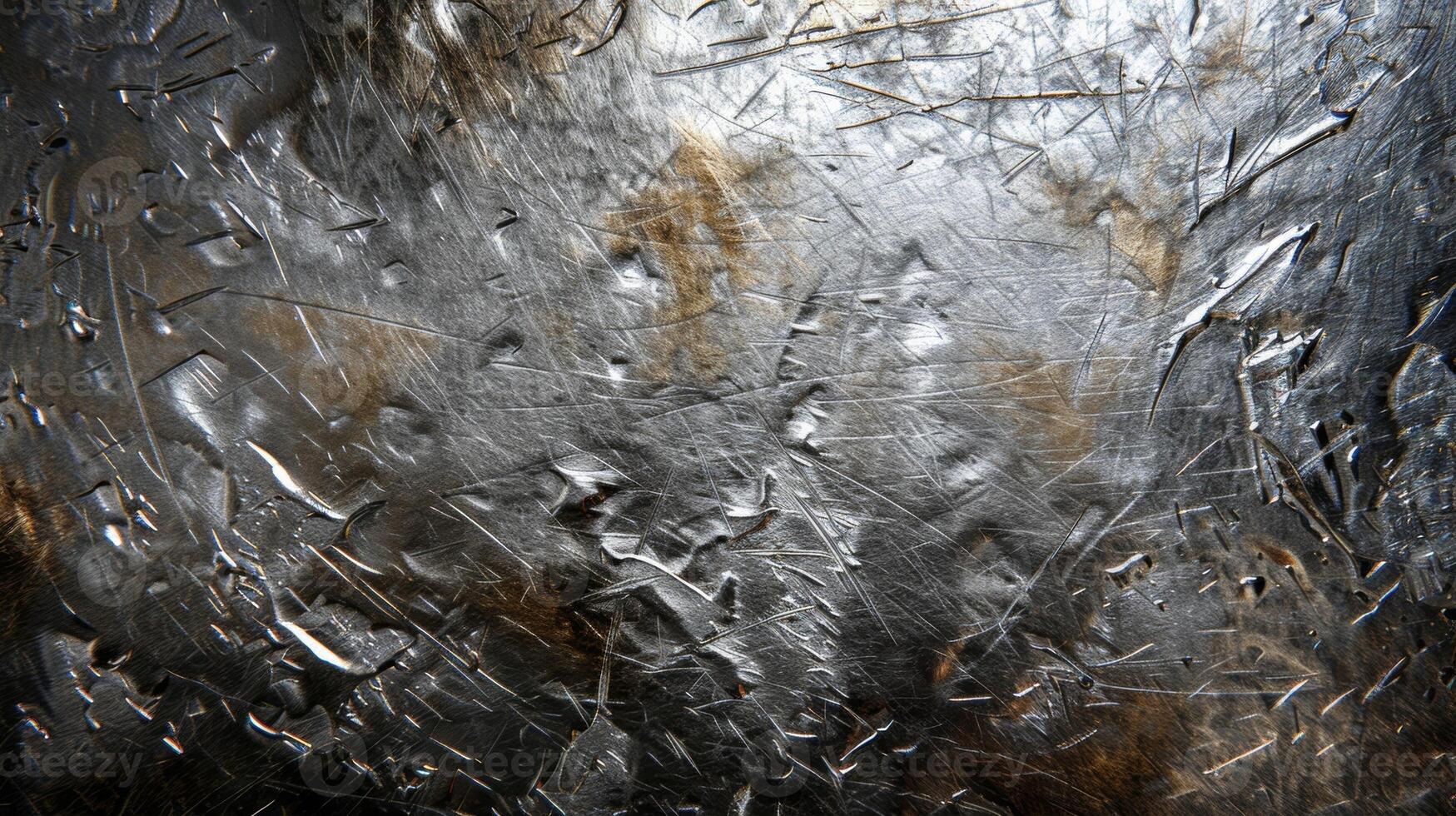 The rough surface of the metal is contrasted by the smooth shiny scratches that run in random directions creating a mesmerizing visual effect photo