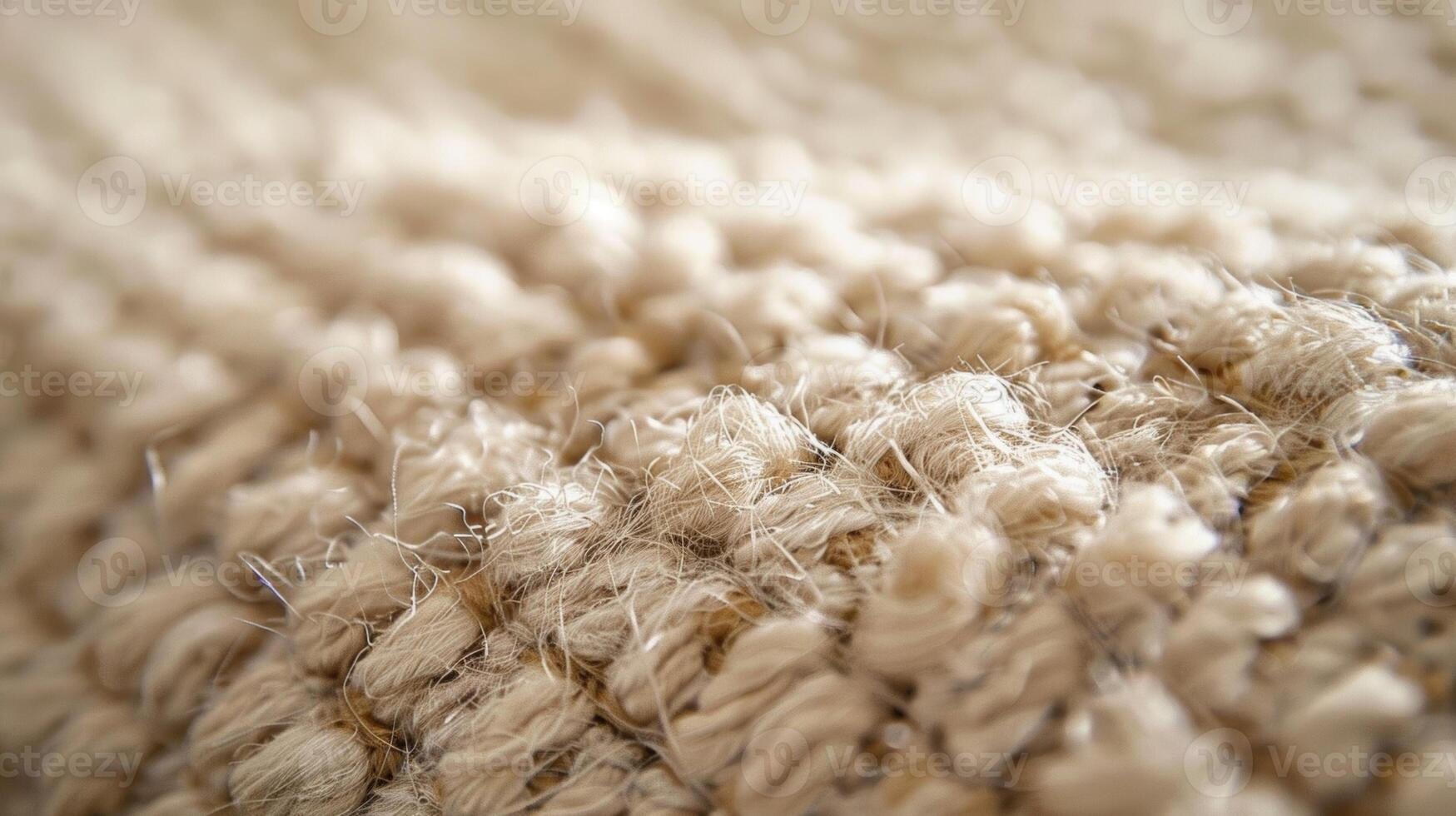 From afar a woven carpet may appear simple and uniform but upon closer inspection the small raised loops of soft beige fibers reveal a complex and beautiful texture photo