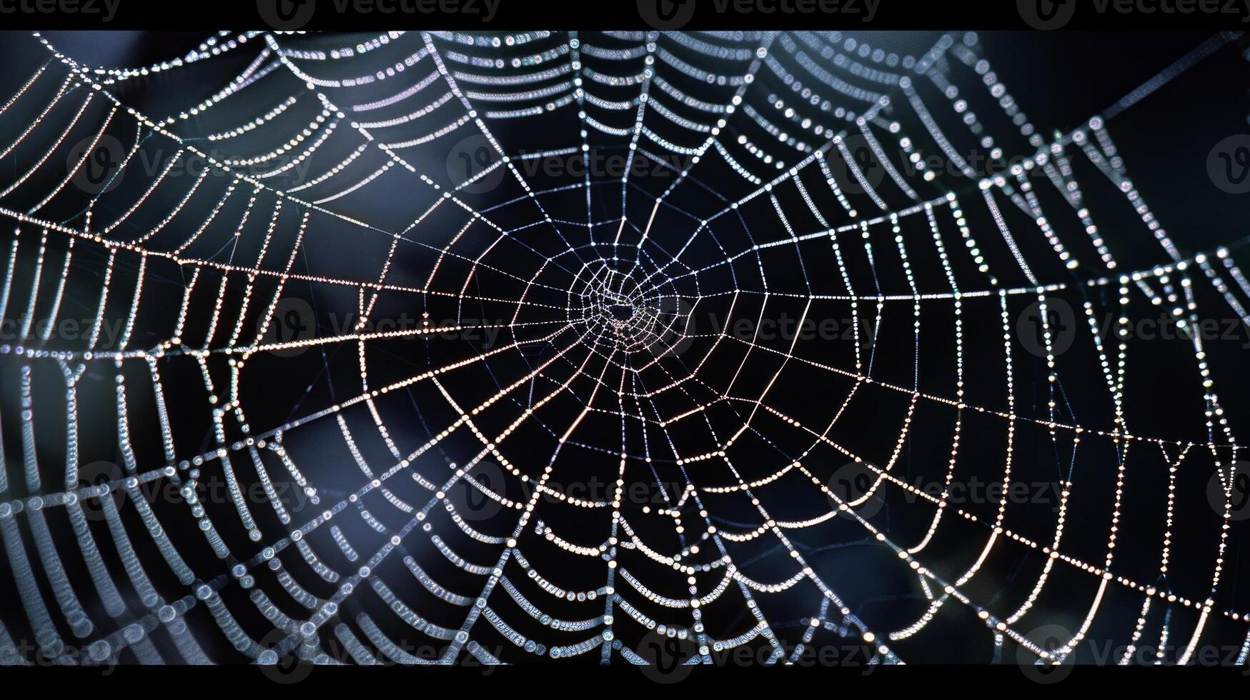 A closeup of a silky spider web showcasing the strength and intricacy of the silky strands that make up its delicate structure photo