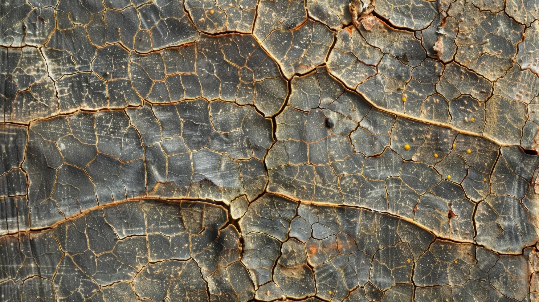 A network of tiny cracks and crevices etched into the surface of the cled leaf like a roadmap photo