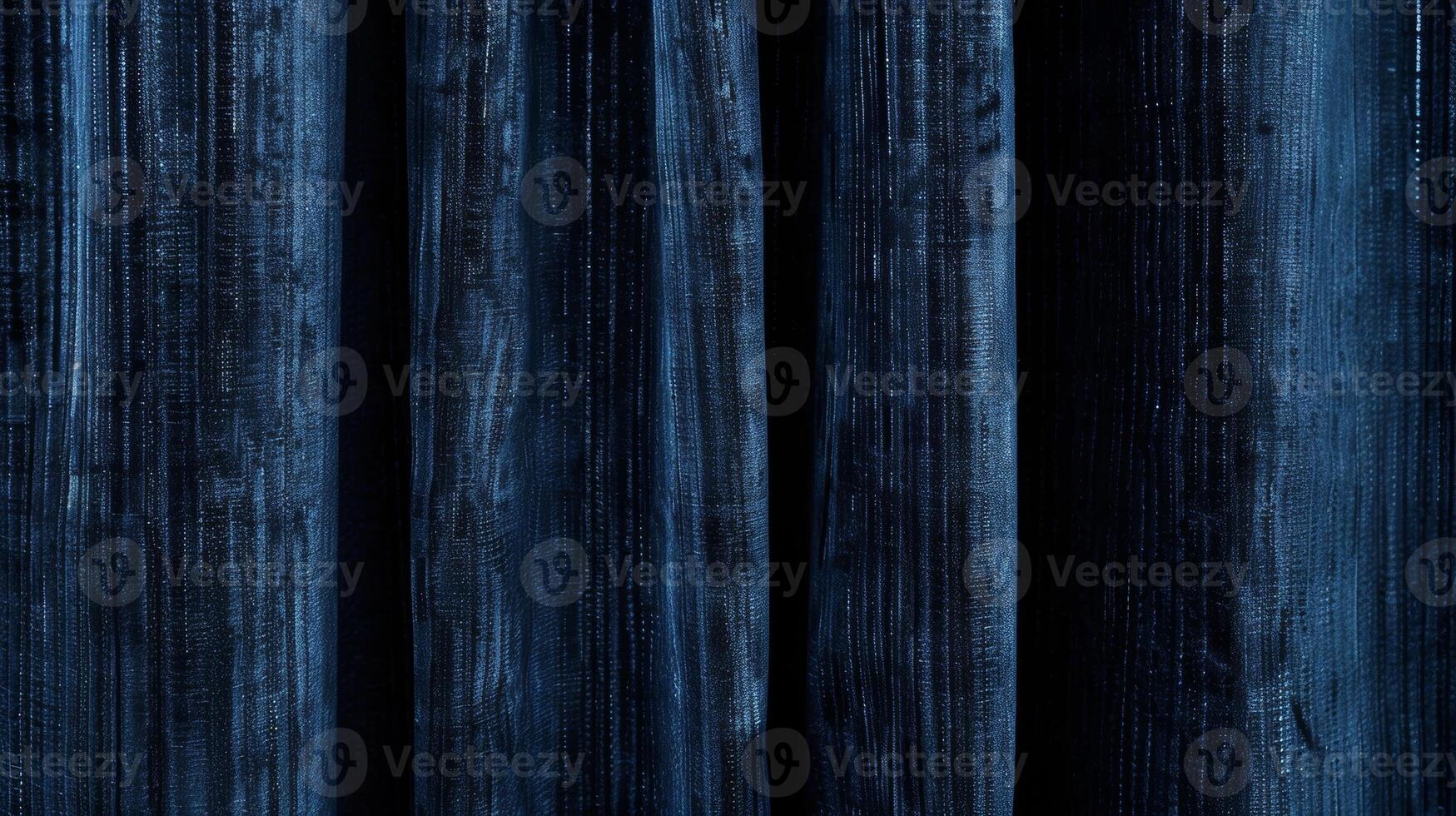 Subtle Striations While the overall appearance is a deep midnight blue a closer look reveals subtle vertical striations in the velvet fabric that give the curtain a unique texture an photo