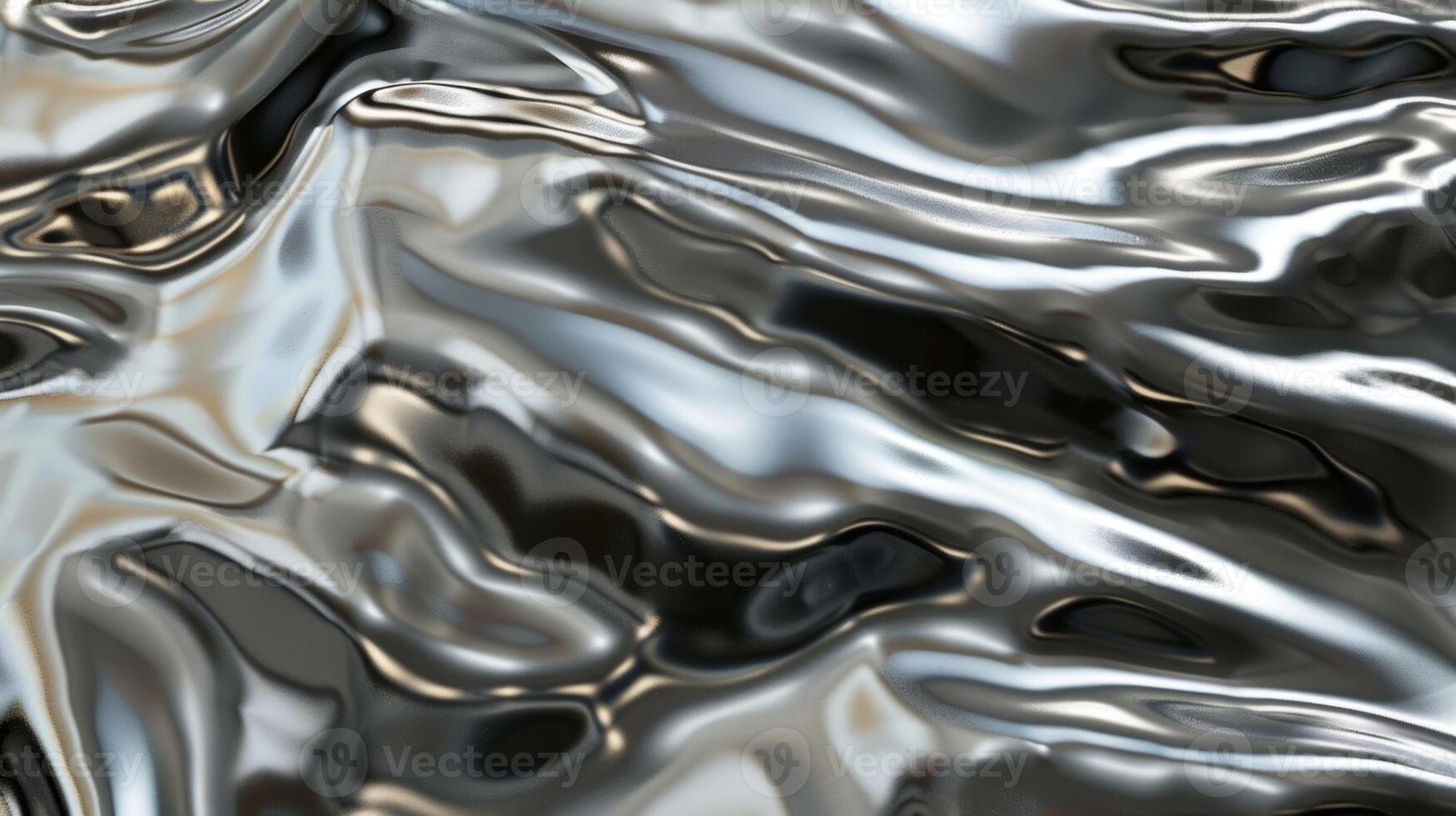 A smooth and sleek metallic surface with a mirrorlike reflection making it seem almost liquid and fluid photo