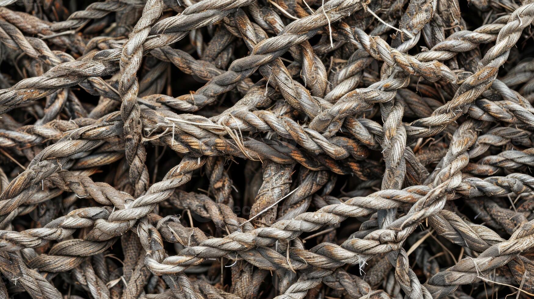 Thin wiry threads tightly knotted together resembling a maze or intricate puzzle photo