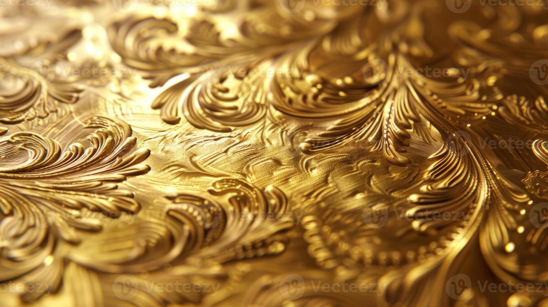 An upclose view of brushed gold displaying its intricate pattern and hinting at its unparalleled value photo