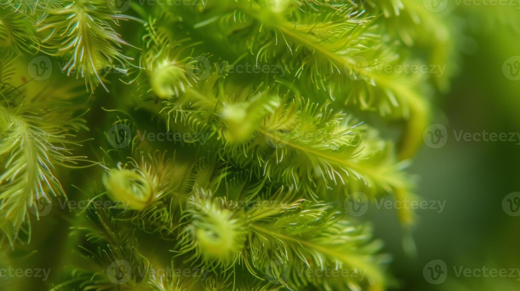 Soft Green Fuzz Up close the fronds of a fern appear to be covered in a soft fuzzy layer of deep green photo