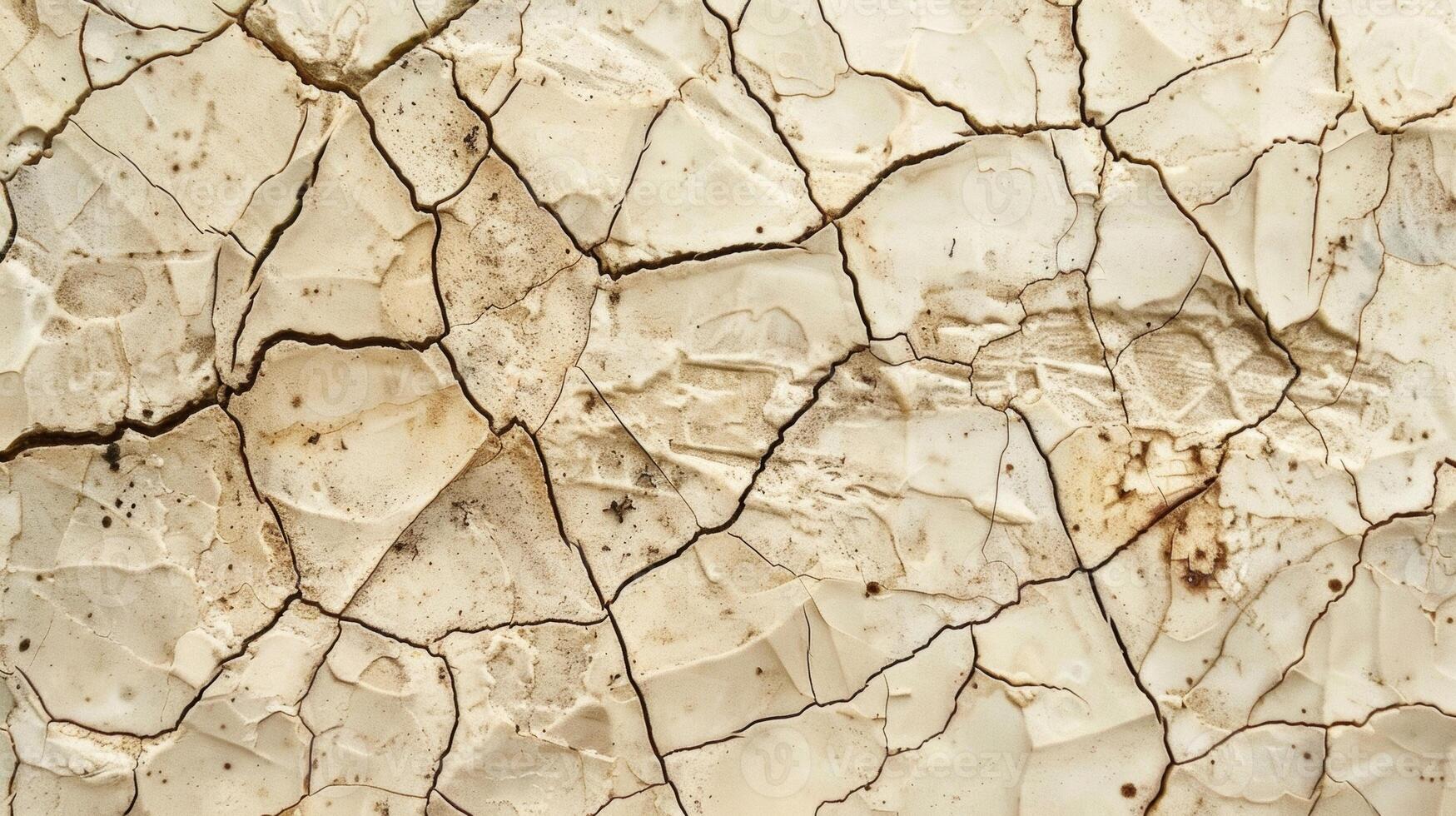 Cracked beige surface with intricate patterns of dark brown lines resembling dried out sandstone photo