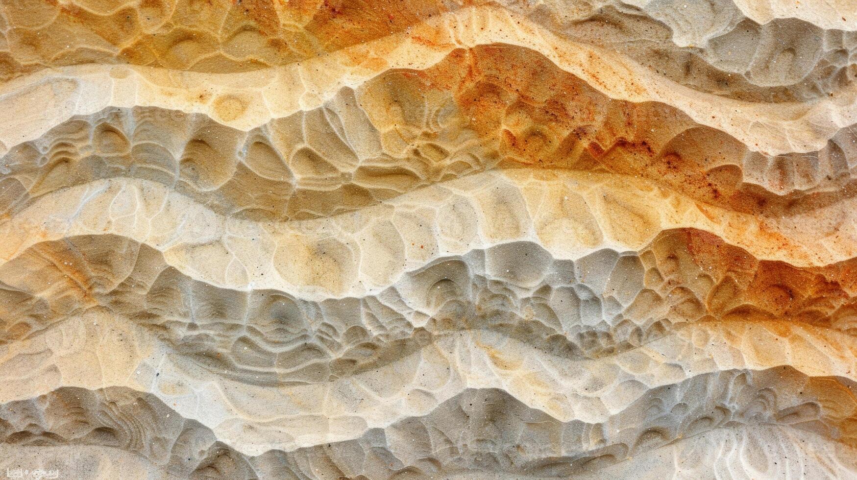 A closer look at the rippled sand reveals a gradient of colors ranging from warm beige to deep cinnamon photo