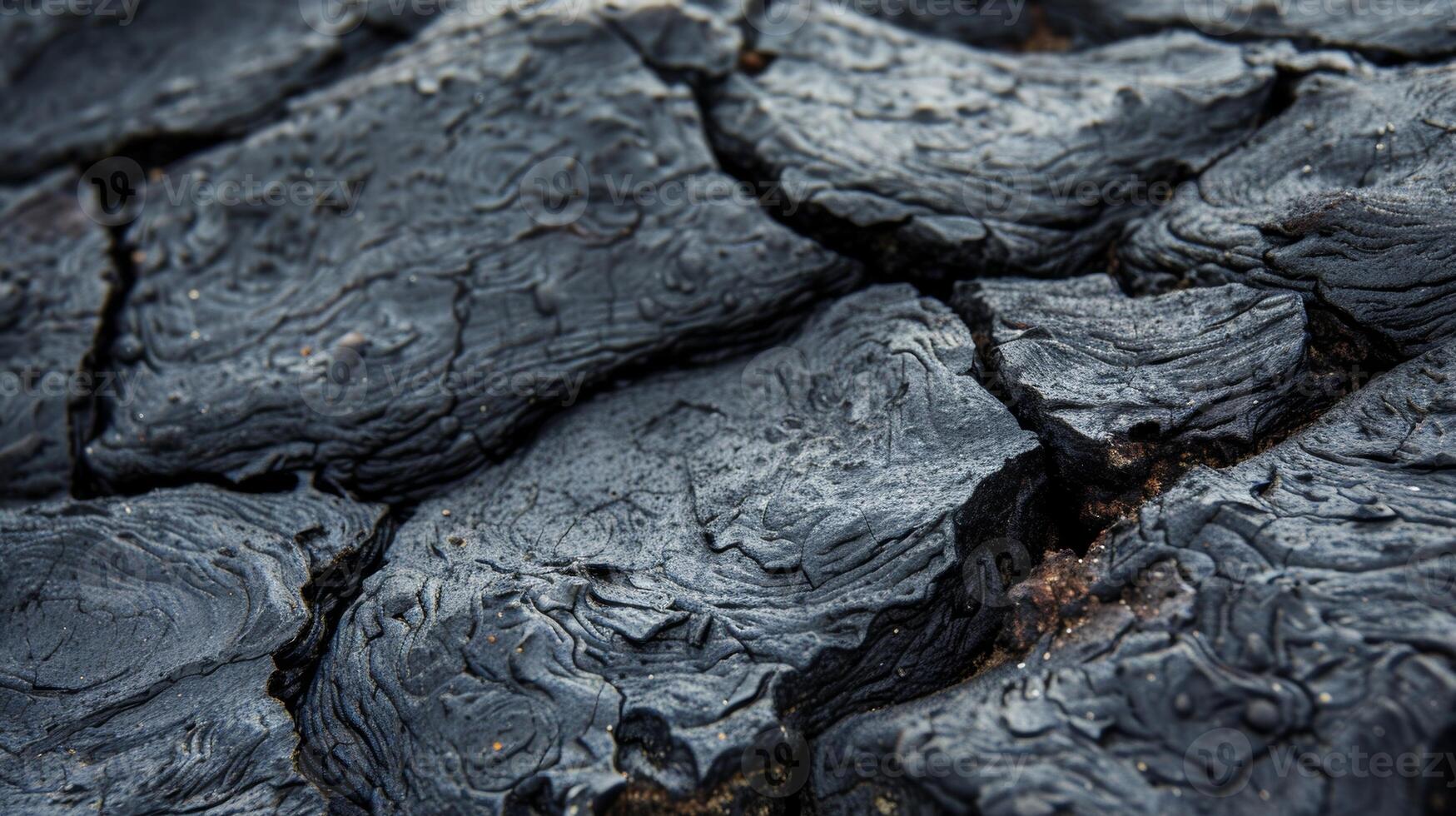 Closeup shot of a cracked and pitted lava rock highlighting its porous and porous nature with intricate details photo