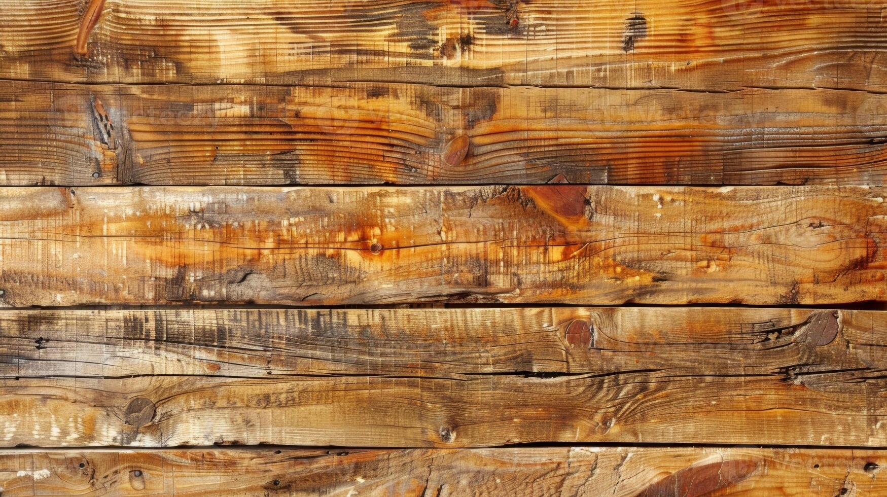 Rough uneven planks of wood showing the rough saw marks and knots that give it a unique and rustic appearance photo