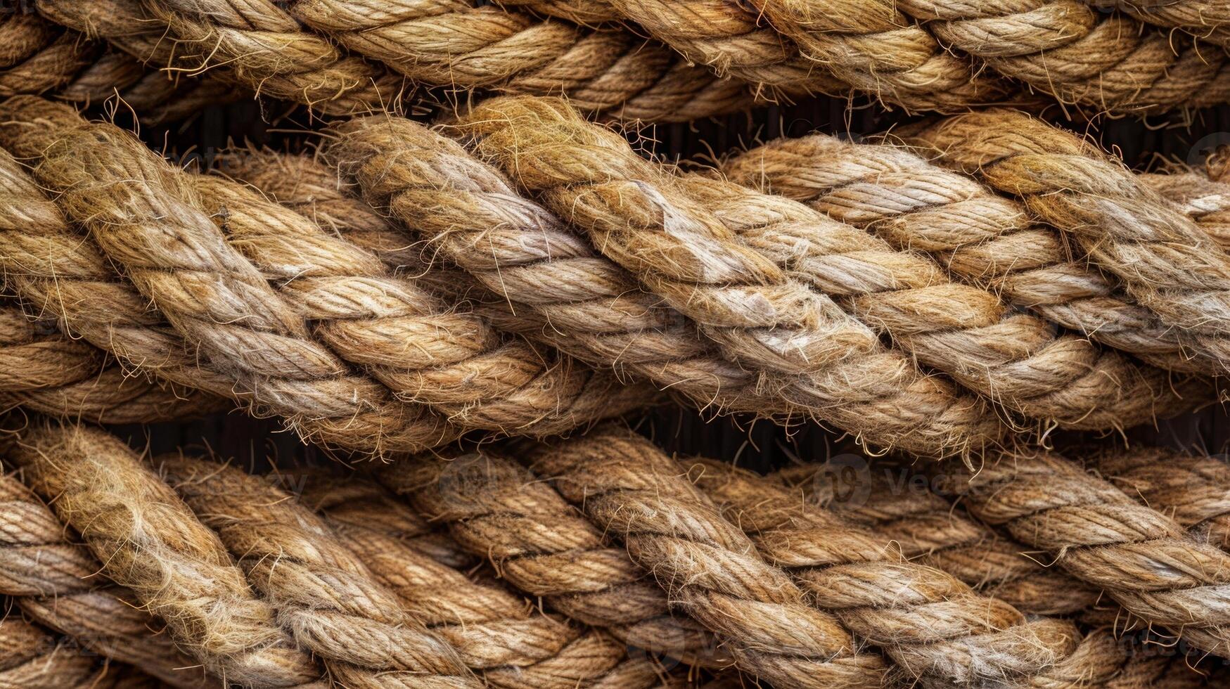 The weathered strands of this rope create a maze of texture their uneven and tangled appearance showcasing the resilience and strength of this enduring material photo