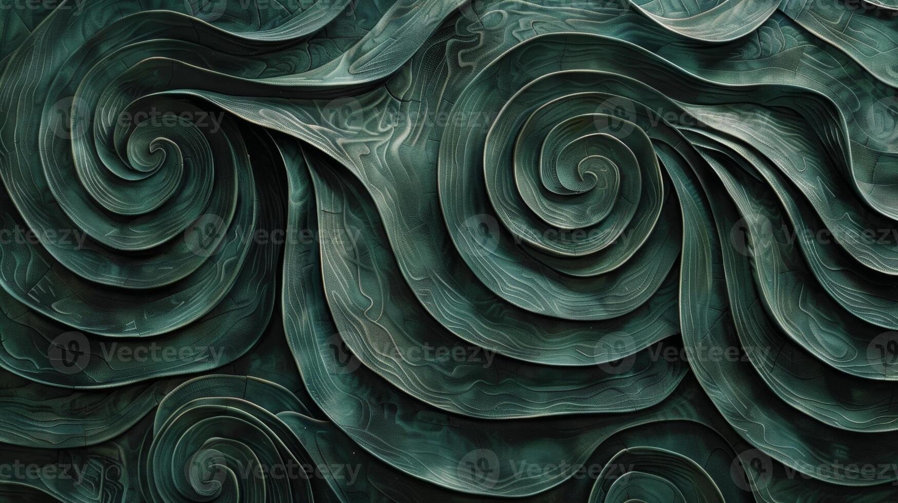 The striking texture of tightly coiled waves creating a dense and intricate pattern with a matte finish photo