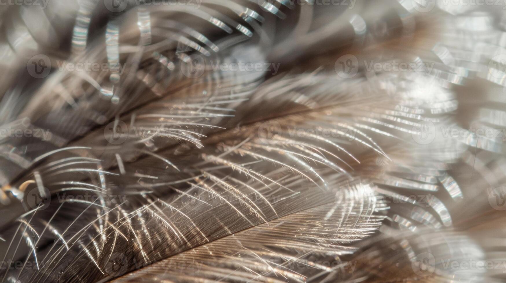 The powdery feel of the down feathers is evident in this closeup as the tiny barbules create a fine velvety surface. The feathery strands seem to dance and sway with even the slightes photo